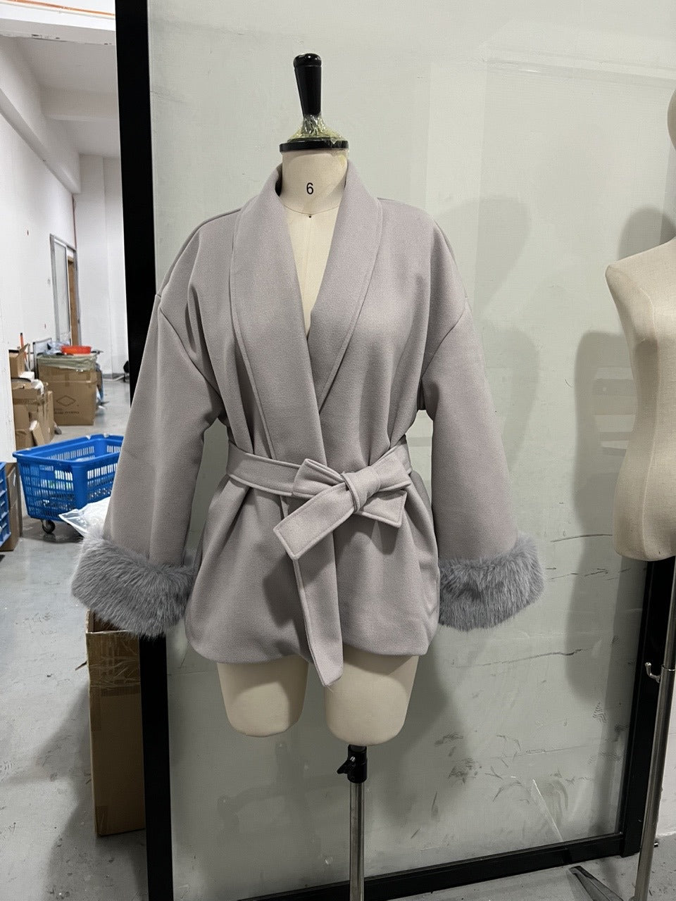 Womens Wool Blend Mid-Length Coat