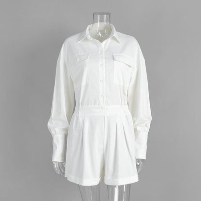 Women's Cotton Linen Jumpsuit with Shorts