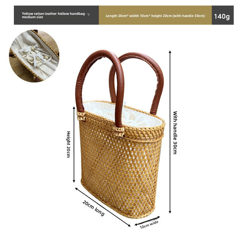 Vintage rattan crossbody bag