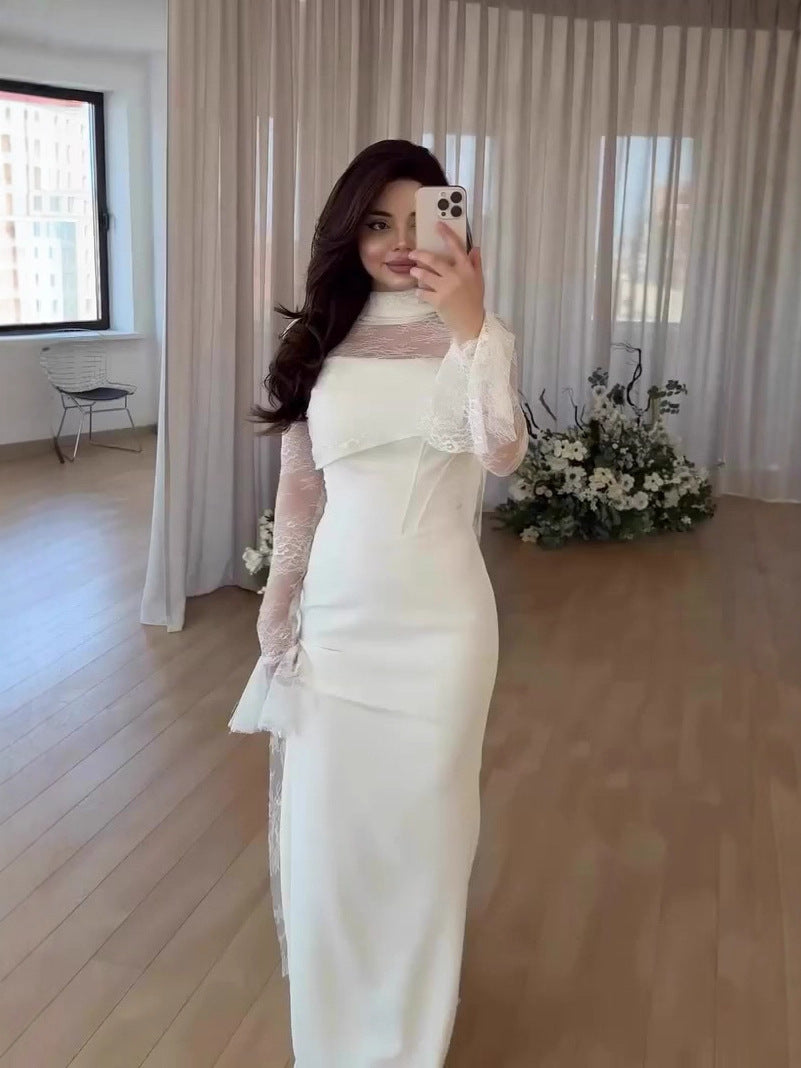 Elegant Long Sleeve Dress Three-Piece Set