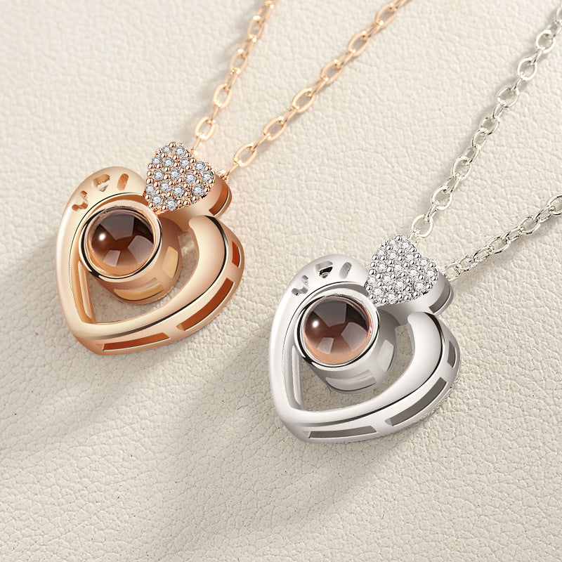 Multilingual Love Projection Necklace