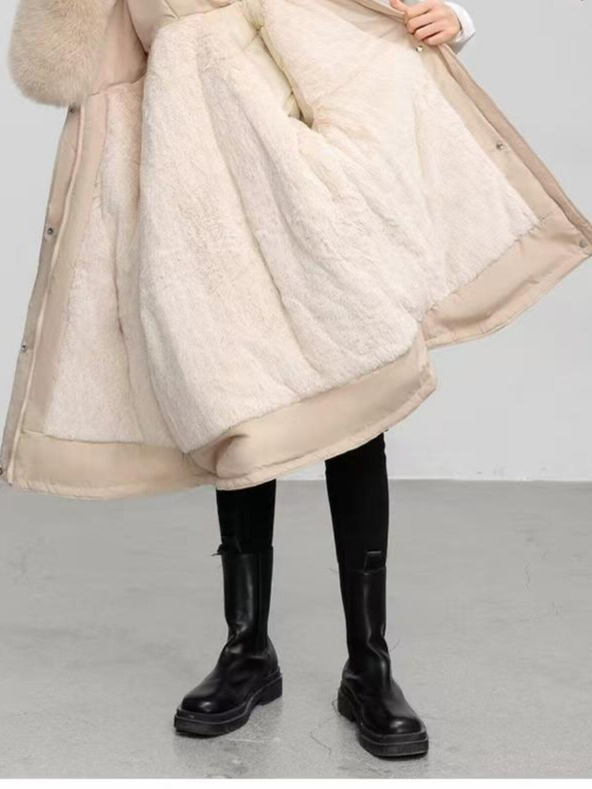 Fleece-lined and thickened jacket/cotton coat