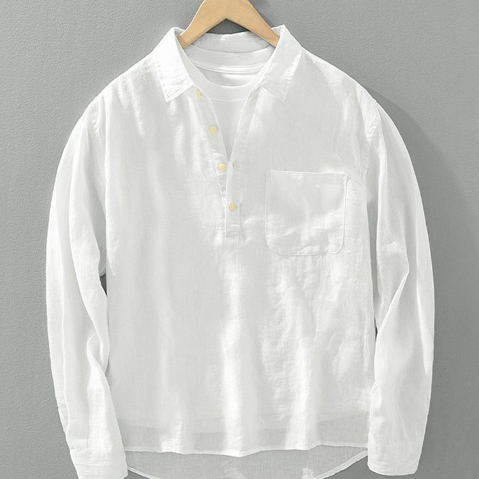 Men's Linen Pullover Shirt
