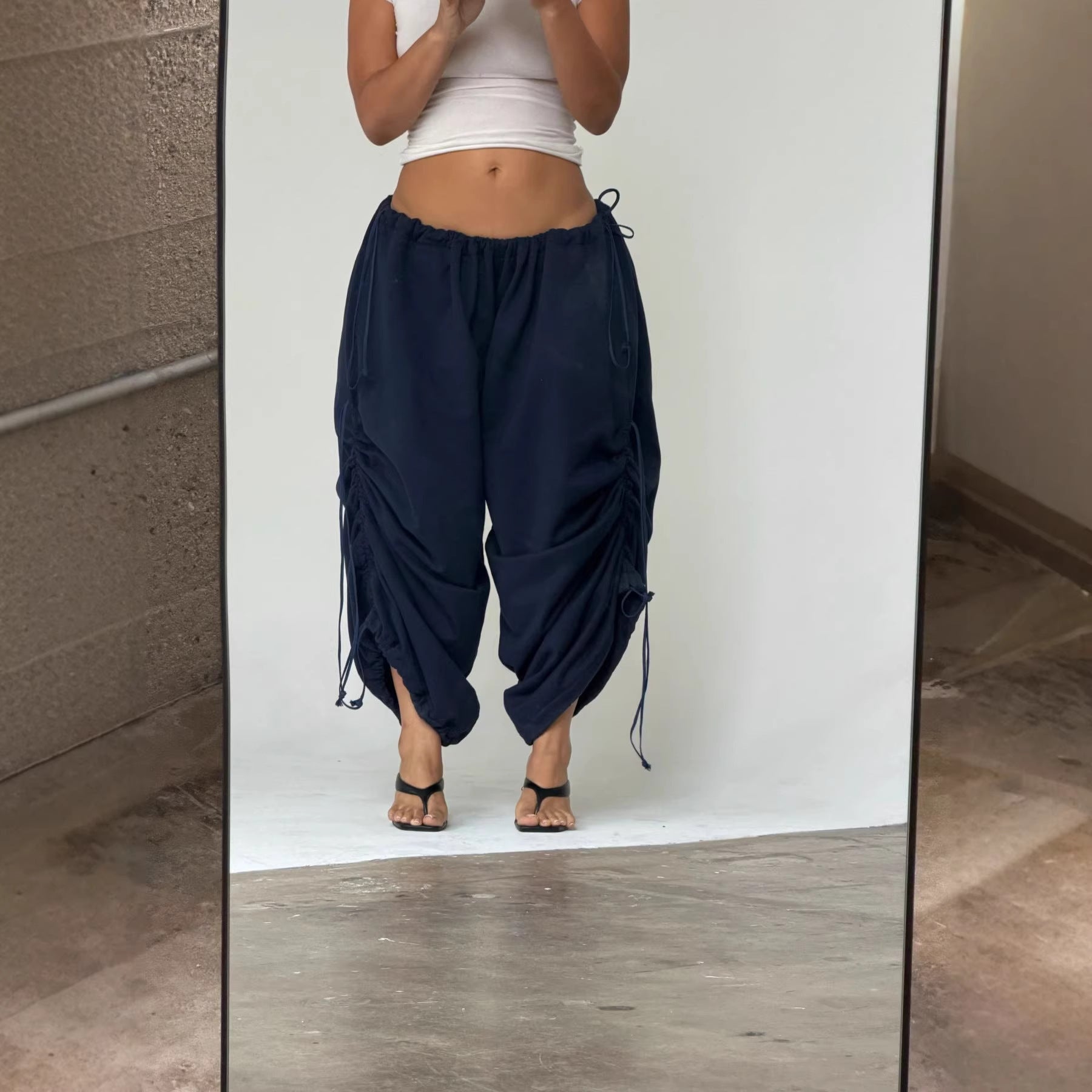 Casual loose-fitting wide-leg pants