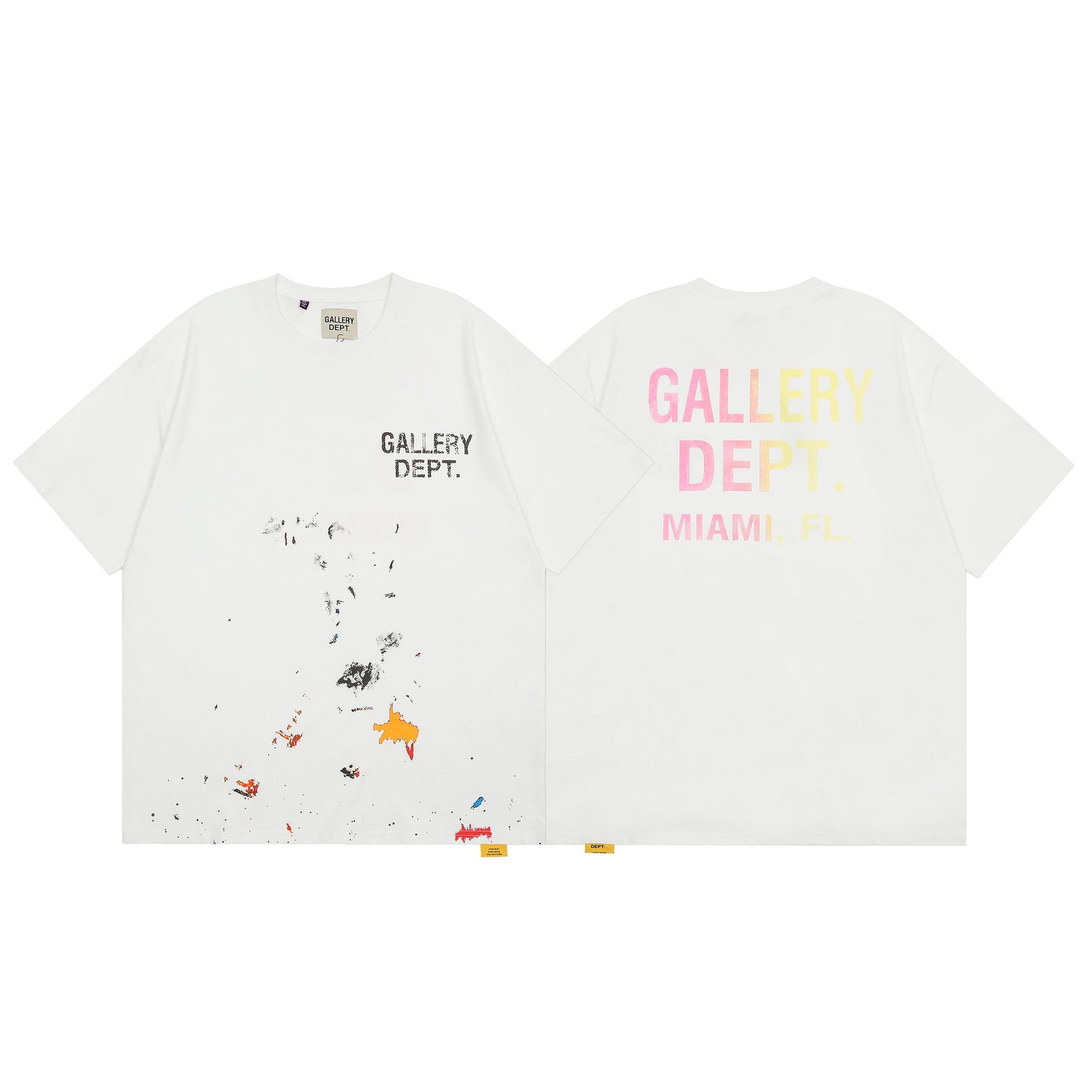 Cross-border Foreign Trade GALLERY DEPT 25SS New Meichao High Street Splash Ink Graffiti Men and Women Couple Short-sleeved T-shirt