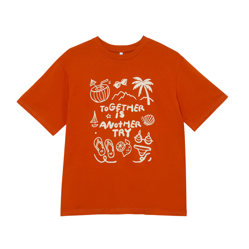 Anime Print Cotton Short Sleeve T-Shirt