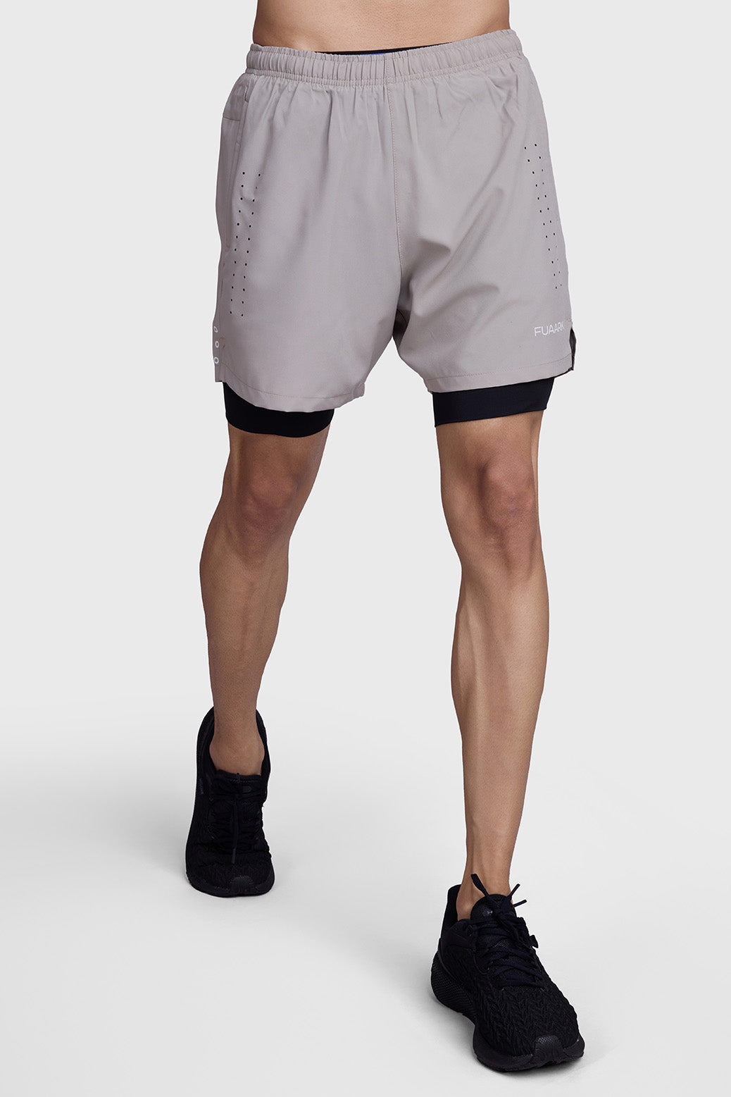 2 in 1 Laser Short Beige/Black