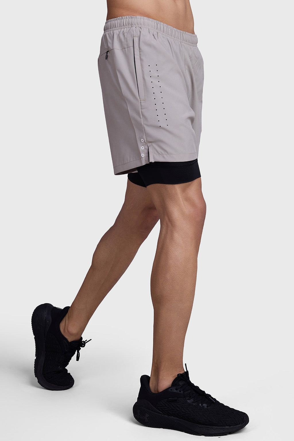 2 in 1 Laser Short Beige/Black