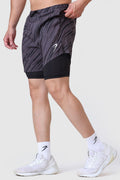 2 in 1 Printed Compression Shorts Graphite