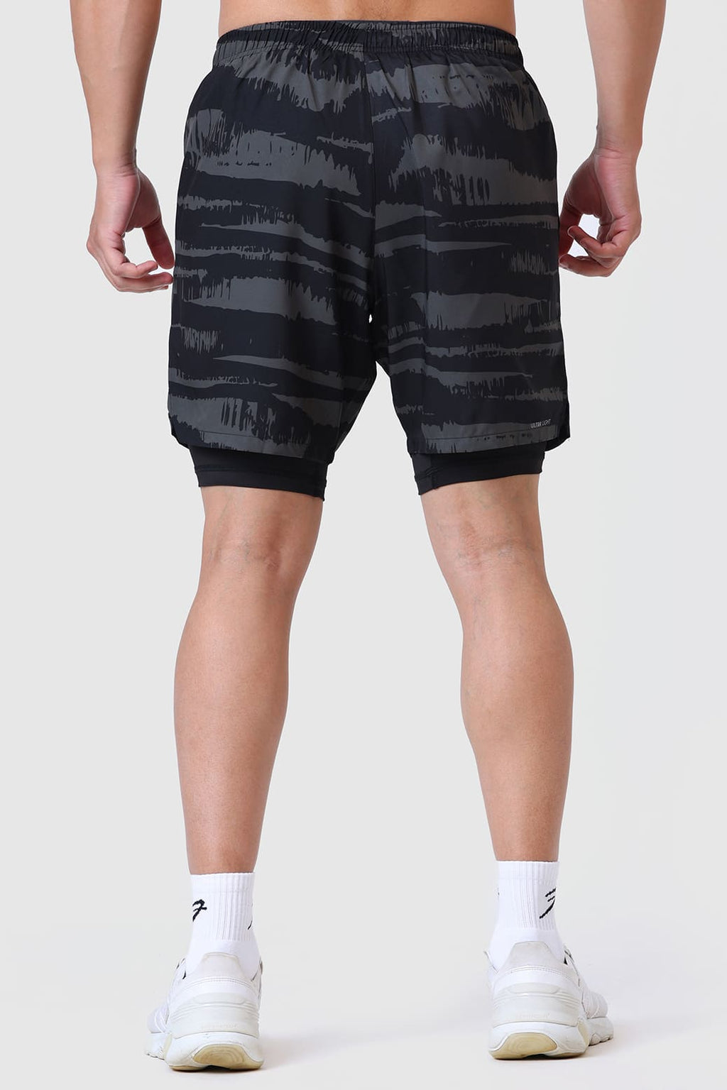 2 in 1 Printed Compression Shorts Olive