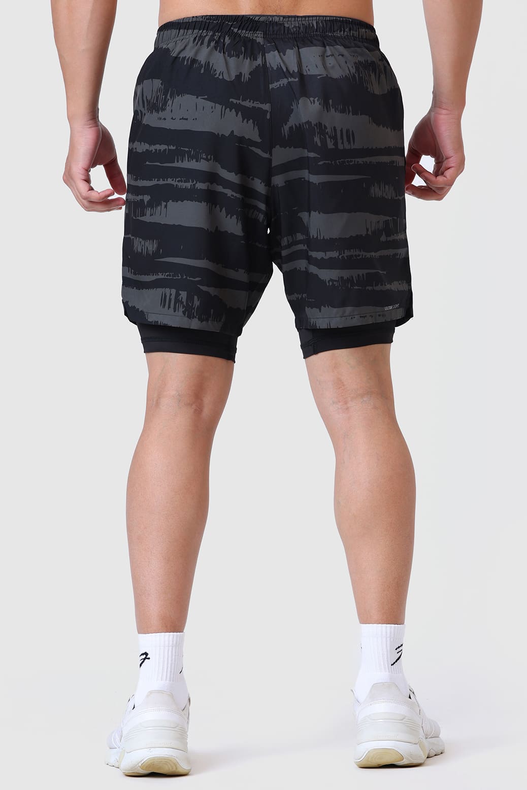 2 in 1 Printed Compression Shorts Olive