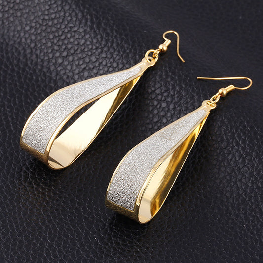 The New Korean Trend European And American Rock Nightclub Is Frosted Water Drop Earrings