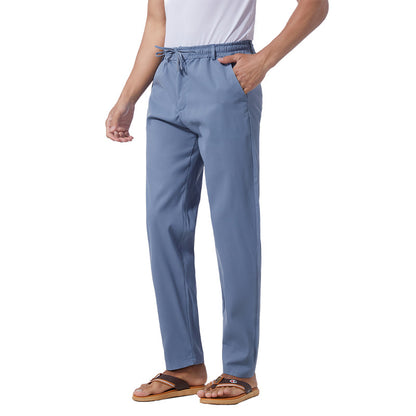 Men's Solid Color Linen Cotton Casual Pants