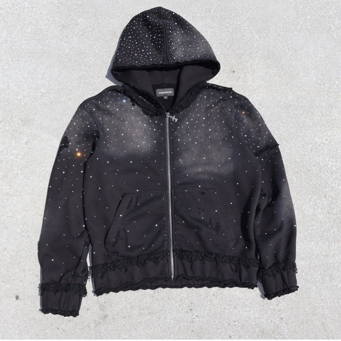 Mens Star Print Hooded Sweatshirt