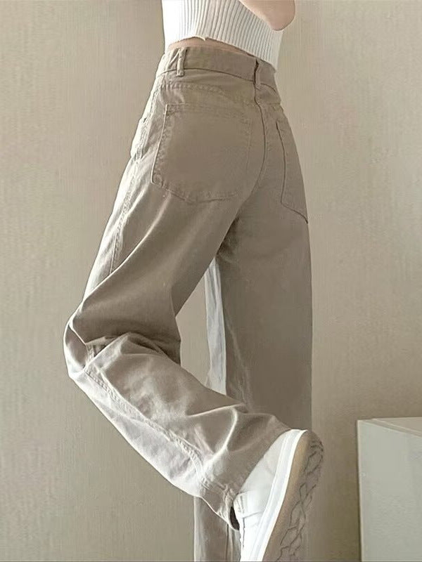 High-Waisted Straight-Leg Loose Pants
