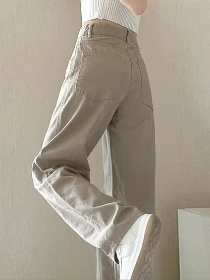 High-Waisted Straight-Leg Loose Pants