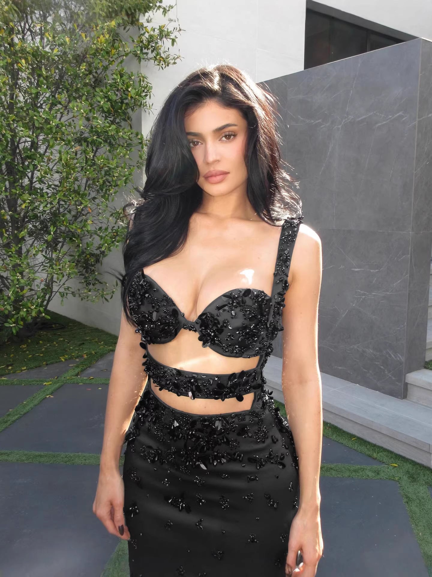 Sheath slip dress that hugs the hips.