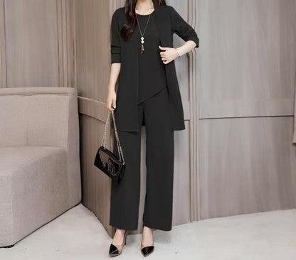 Women's Solid Color Three-Piece Casual Suit