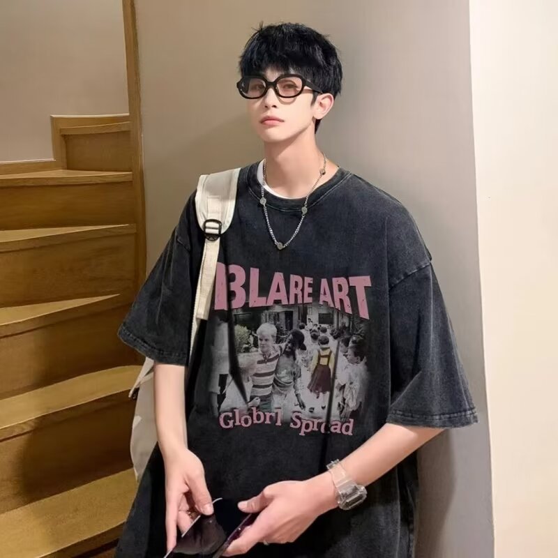 Washed Cotton Casual T-Shirt