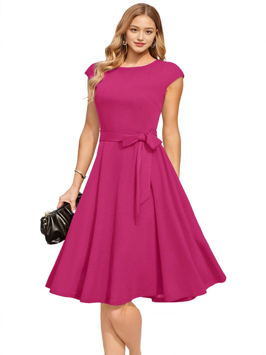 Sleeveless Lace-Up Waist Dress