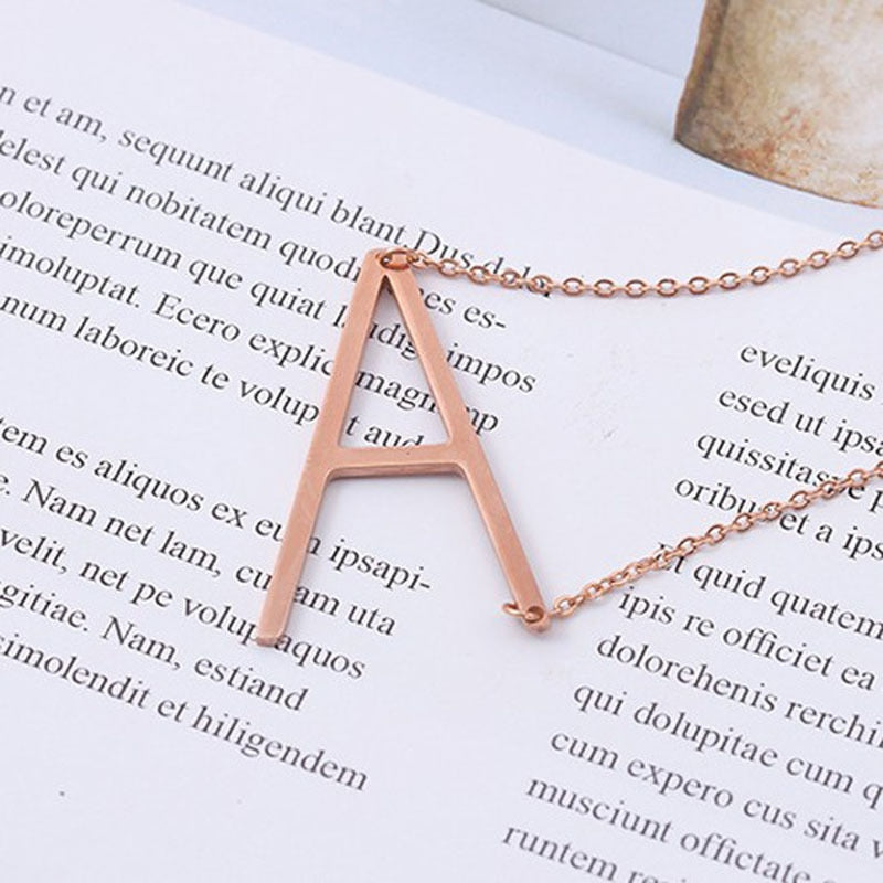 26 Letter Necklaces Pendants alphabet 3 Color Stainless Steel Choker Initial Necklace Women Girl Jewelry Collier SP 102