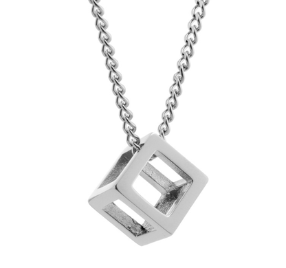POPULAR INTERLOCKING SQUARE TRIANGLE MALE PENDANT FOR MEN STAINLESS STEEL MODERN TRENDY GEOMETRIC STACKING STREETWEAR NECKLACE