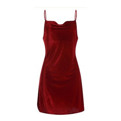 Spaghetti-strap ice-silk nightgown