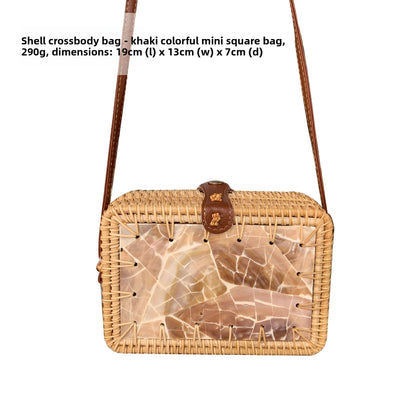 Vintage rattan crossbody bag