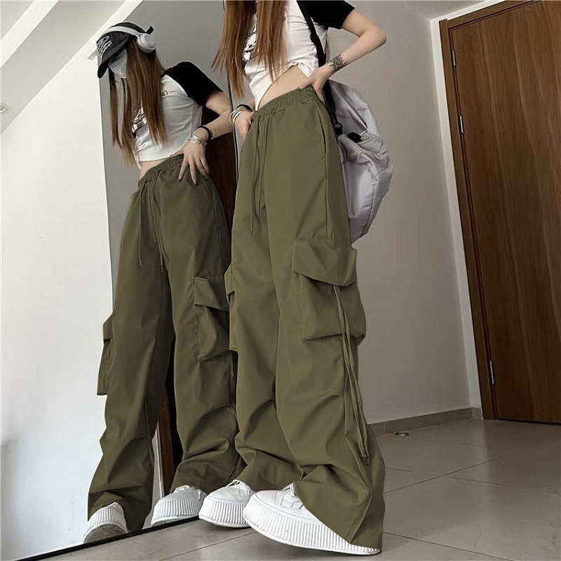 Vintage High Waist Wide Leg Cargo Pants