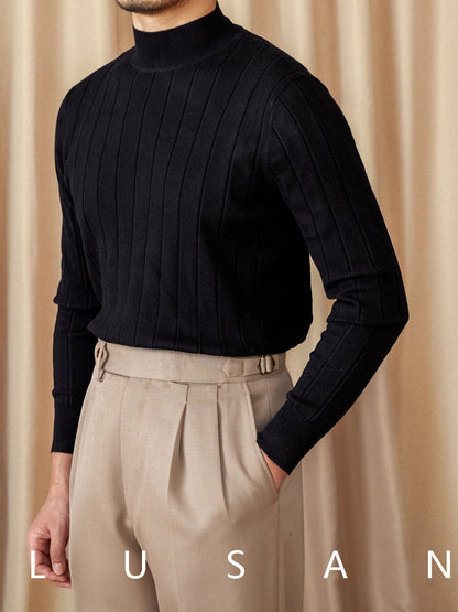 Mens Half Turtleneck Wool Blend Sweater