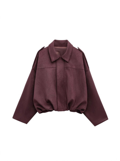 Women's suede jacket coat