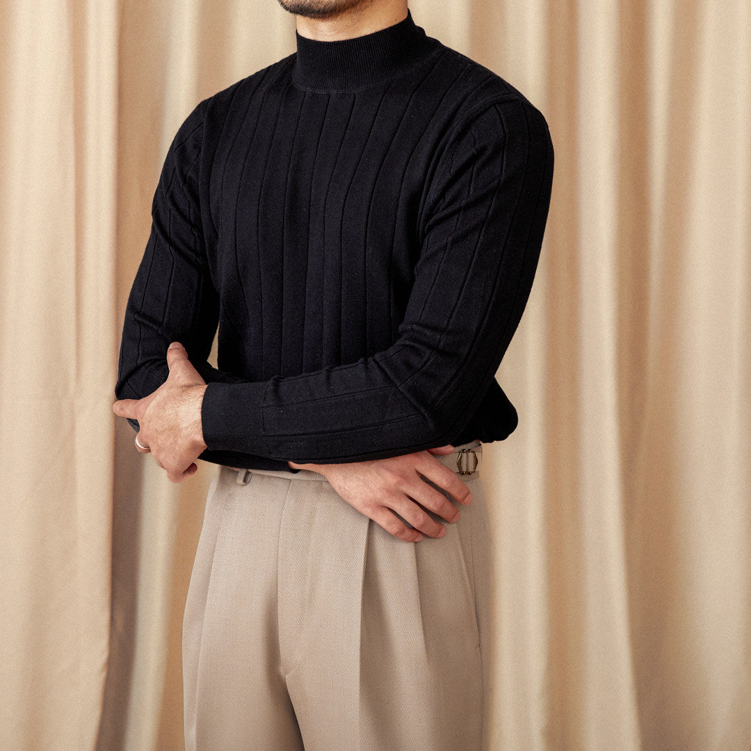 Mens Half Turtleneck Wool Blend Sweater