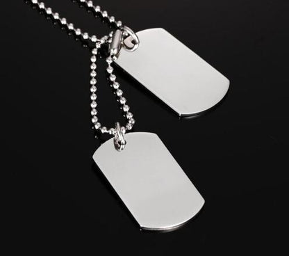 VNOX Double Dog Tag Necklace Pendant Men Jewelry
