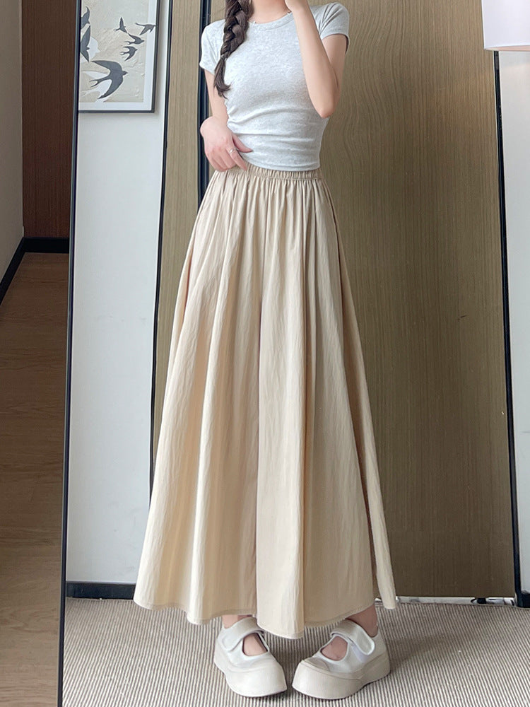 Womens High Waist Wide Leg Skirt Pants