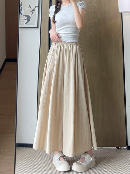 Womens High Waist Wide Leg Skirt Pants