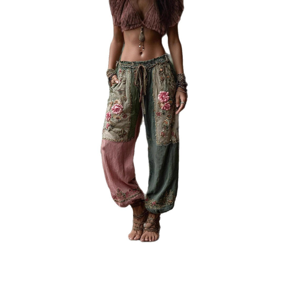 Wide Leg Straight Pants with Side Panels