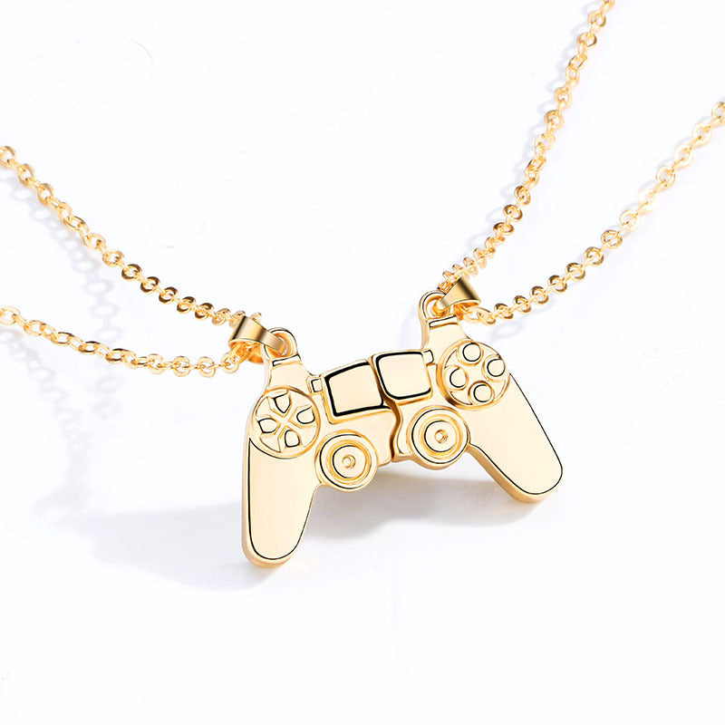 Magnet Necklace Game Console Handle Couple Necklace a Pair Of Magnetite Stone Personality Men And Women Necklace Gift