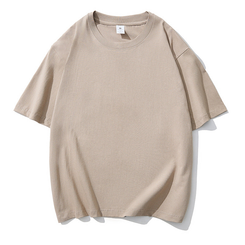 Solid color short-sleeve cotton T-shirt Men