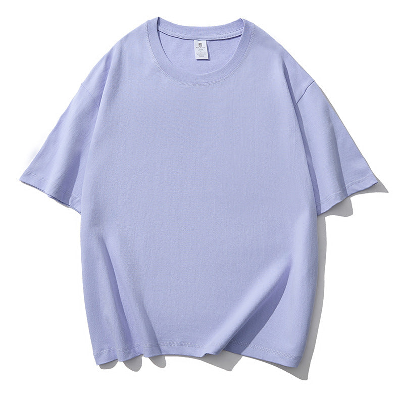 Solid color short-sleeve cotton T-shirt Men