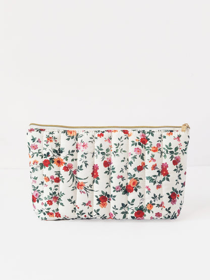 l Floral Fabric Cosmetic Bag