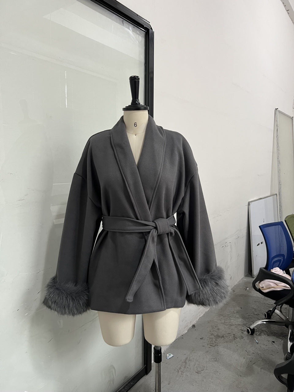 Womens Wool Blend Mid-Length Coat