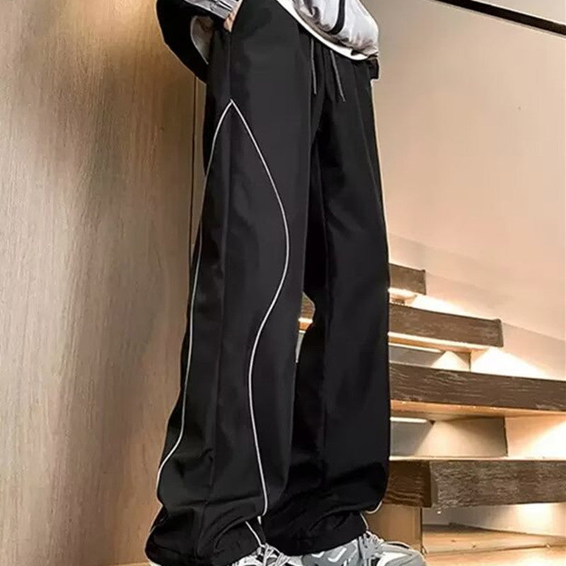 Reflective strip casual pants