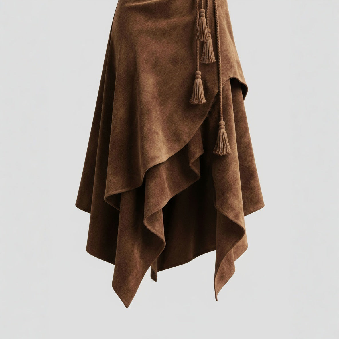 Retro Suede Flared Skirt for Women