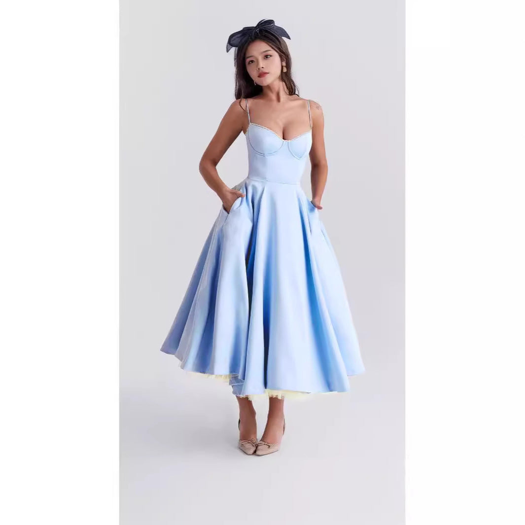 Womens Sleeveless V-Neck Tutu Dress