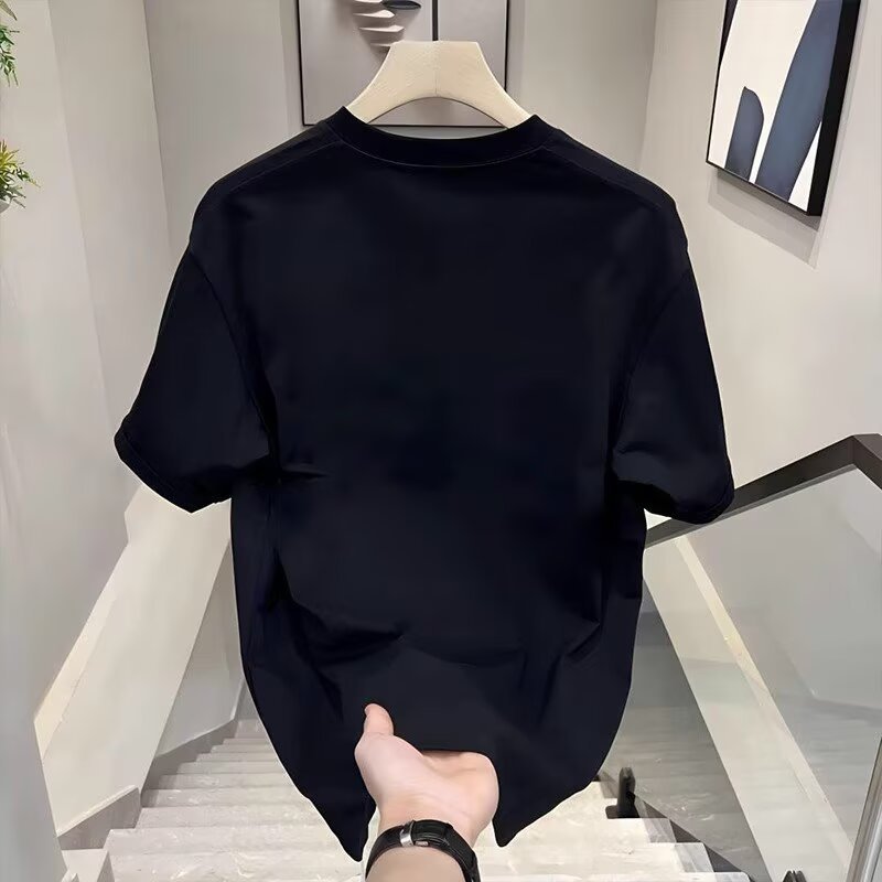 Retro Cotton T-Shirt Loose Fit Short Sleeve