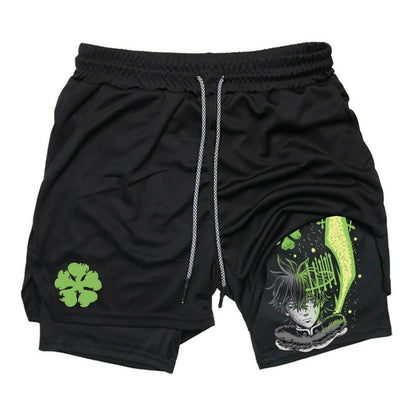 Anime Print Double Layer Casual Shorts
