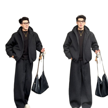 Mens Retro Casual Jacket and Pants Set