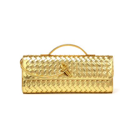 Single-shoulder baguette woven bag