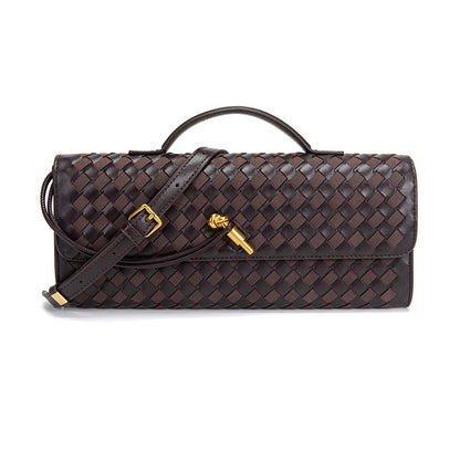 Single-shoulder baguette woven bag