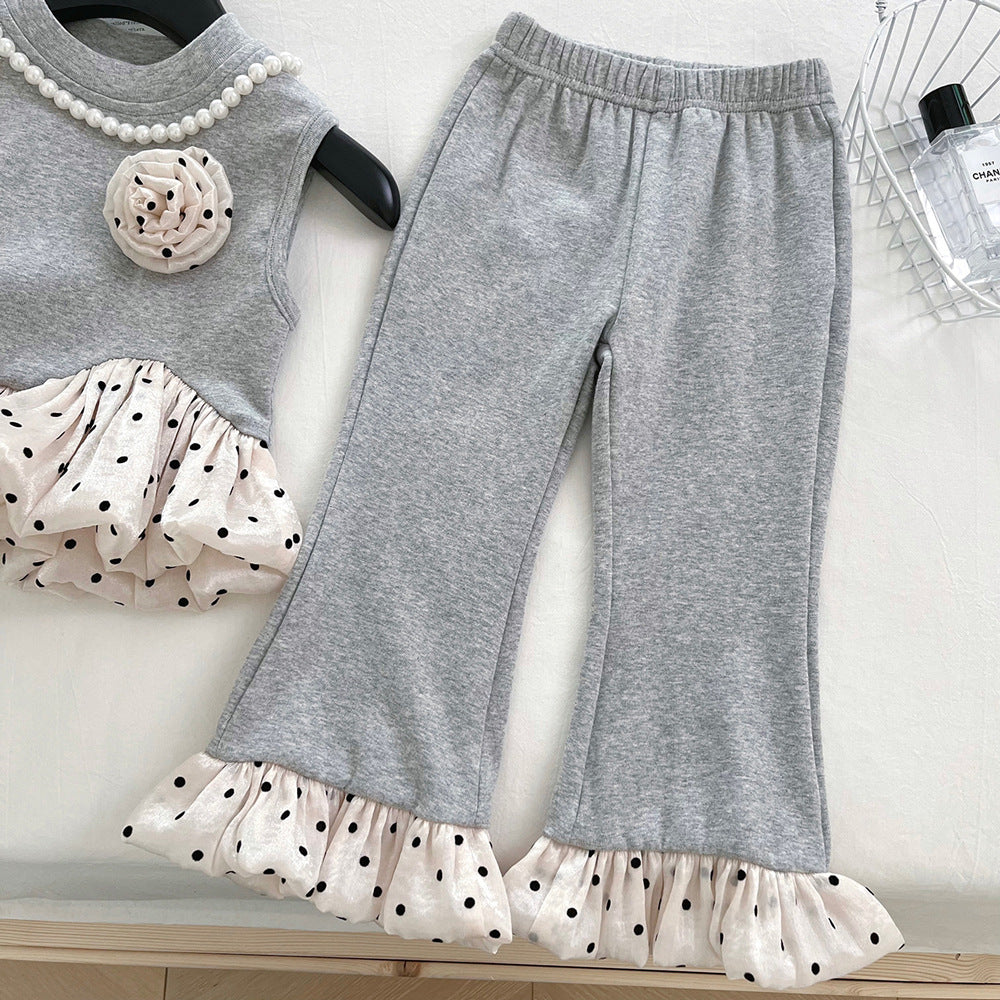 Sleeveless Vest Flared Pants